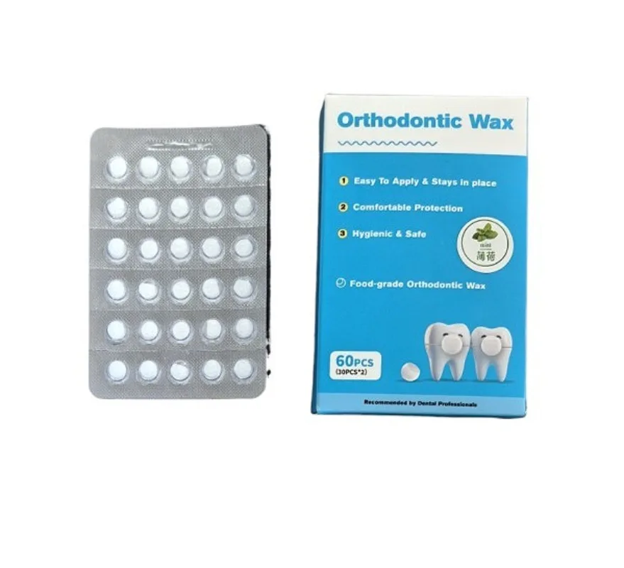 

10x60Pcs/Box Dental Orthodontic Wax Protective Brace Wax Orthodontic Anti-grinding Food Grade Individually Packaged Hygiene