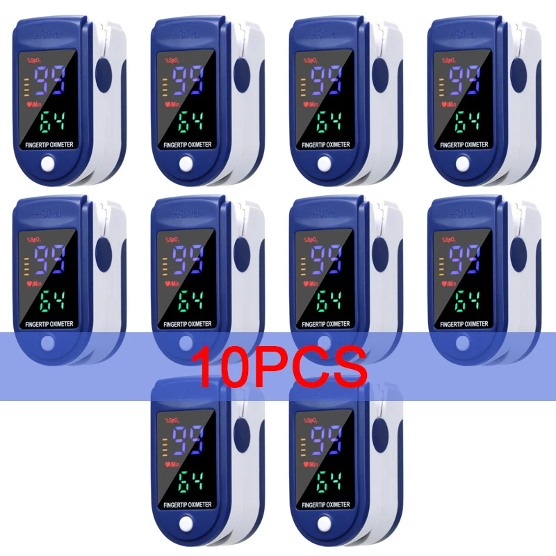 10PCS Portable Visual Finger Clip Oximeter Saturation Mete Finger Clip Oximeter Home Use Led Oximeter Home Use Meter