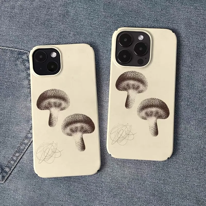 

Yellow Pencil Drawing of Mushrooms Case for IPHONE 17 16 ProMax 15 14 Plus 13 12 MINI 11 PRO 16Plus XR XSMAX Acrylic Phone Cover