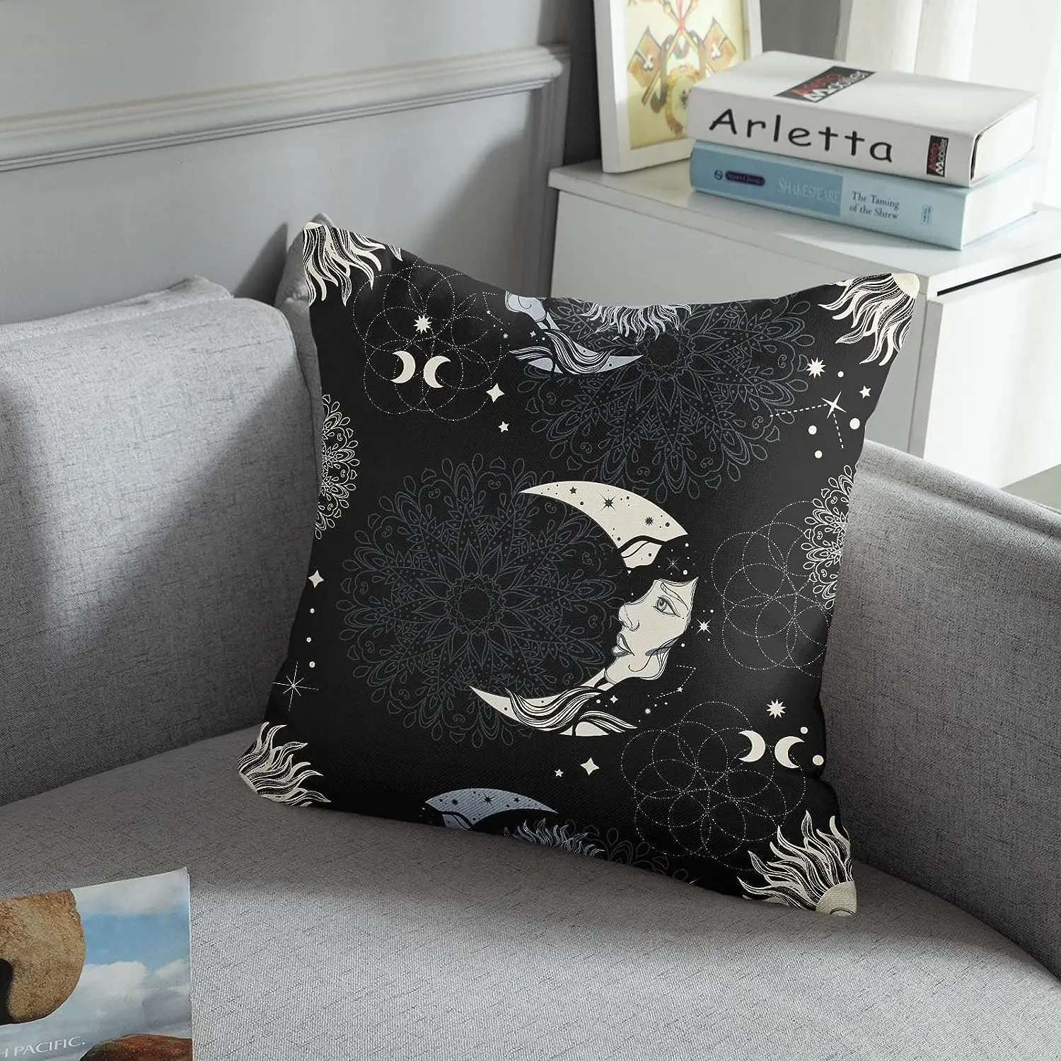 

Throw Pillow Case Home Decoration Set Pillow Case Decorative Cushion Sofa Pillow Case Halloween Black Gothic 45x45CM