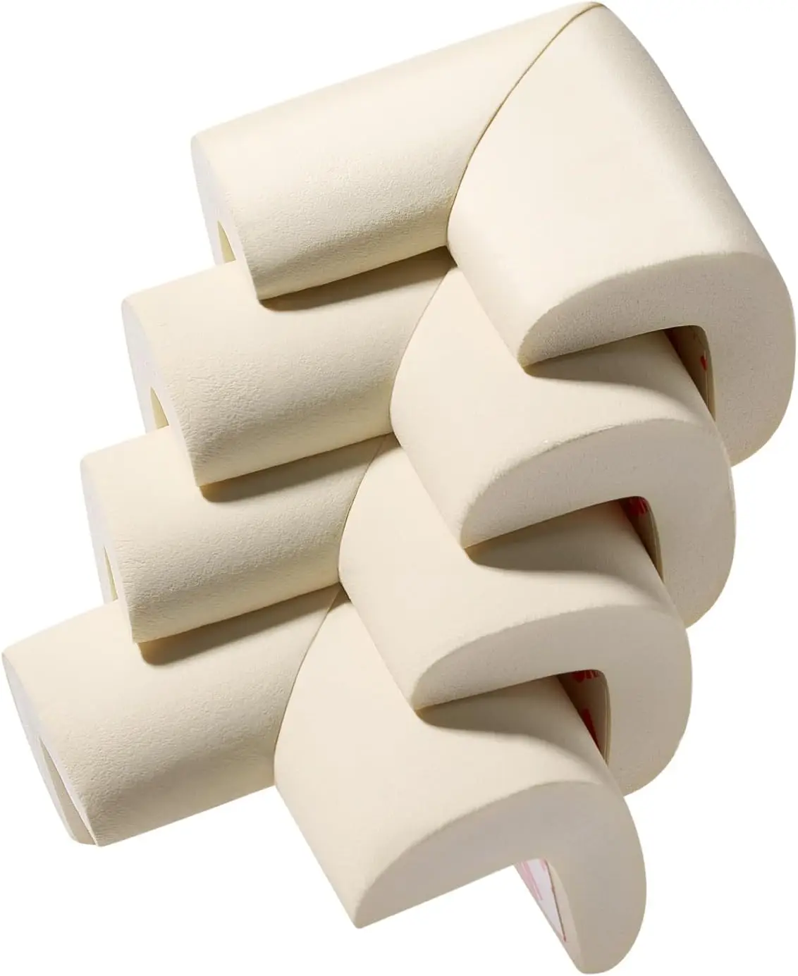 

4-Pack Soft NBR Foam Corner Protectors for Baby Safety, Heavy-Duty Furniture Bumper Guards in Off-White
