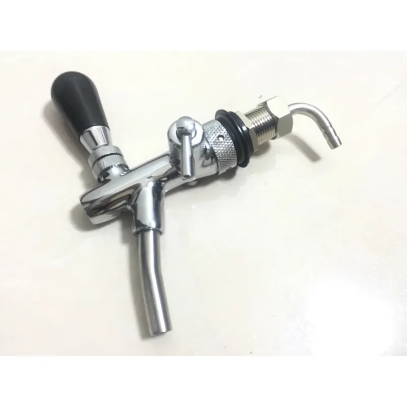 Stainless steel draft beer machine with adjustable flow rate long handle beer outlet valve at the tap of the liquor column