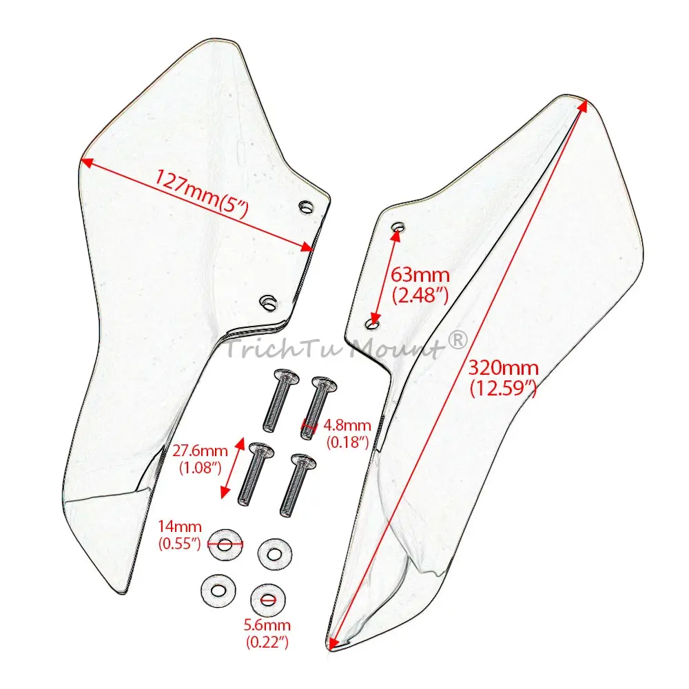 Motorcycle Side Wind Deflector Leg Protector Side Fairing Windscreen Fit For BMW R18 R18B Bagger R18 Transcontinental 2021-2024
