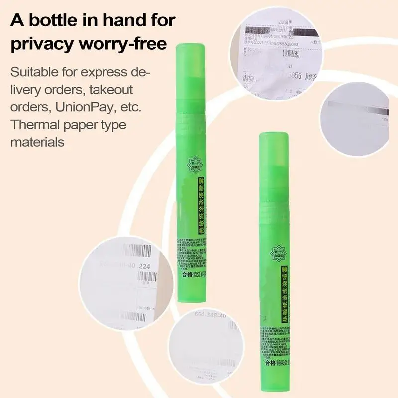 Тепловая корректирующая жидкость, белая корректирующая жидкость, мазок информации для этикеток для документов, упаковка, доставка, адрес, конфиденциальность