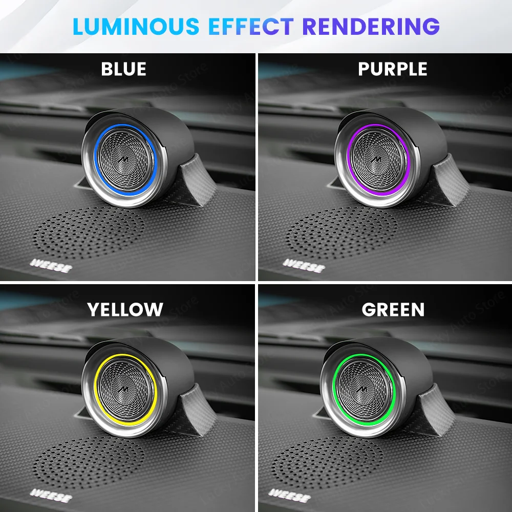 For Land Rover Defender 2020-2026 Car Central Control Dashboard Dry Carbon Fiber Center Speaker LED 10 Colors Ambient Light