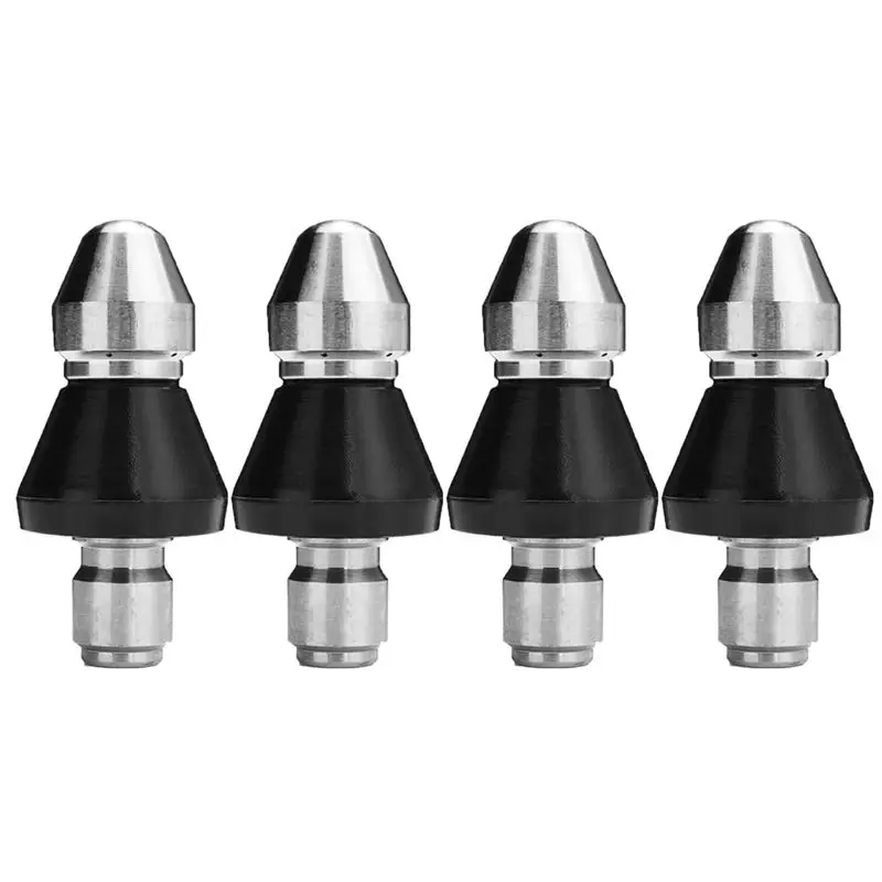 4PCS Sewer Cleaning Tool Pipe Unclogger Nozzle Sewer Jetter Nozzle 1/4 Inch Quickly Connector A