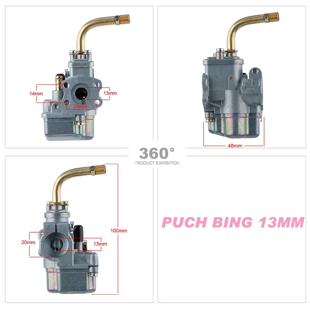 10mm 12mm 13mm Carburatore Per Bing Tipo 85/13 Per Hercules P3 Optima Vergaser Replica scorrevole a flusso piatto Carburatore Sachs Ciclomotore