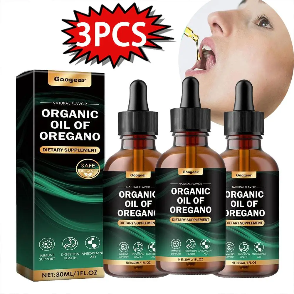 Suplemento de gotas orgánicas de aceite de Oregano, 3 uds., mejora la inmunidad, mejora el estado de ánimo, promueve la salud, vitamina antioxidante antiinflamatoria