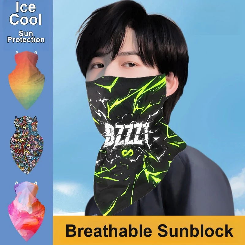Triangular Ear-hanging Face Neck Gaiter Breathable Anti-slip Quick Dry Sun Protection Cover for Mountaineering Sports