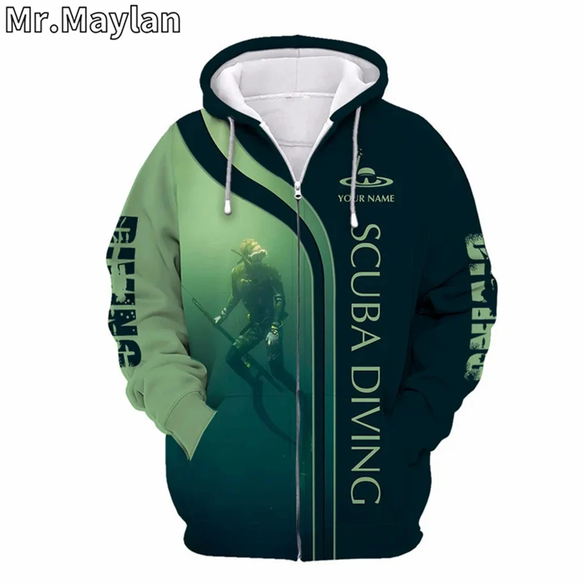 CUSTOM DIVER ZIPPER HOODIE SCUBA DIVING 3D Printed Hoodies Men/Women Sweatshirt Streetwear Pullover Casual Jacket Tracksuits-022