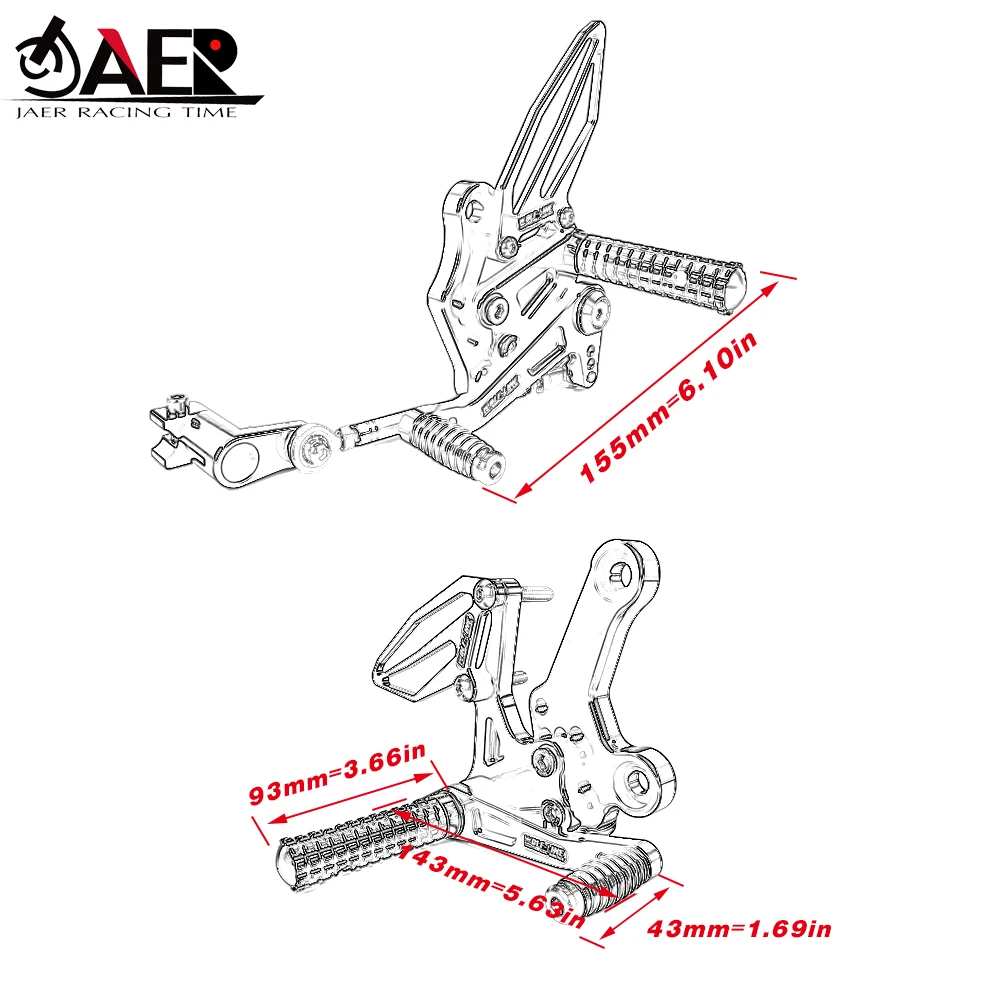 Z400 2019-2023 مساند قدم خلفية مساند قدم خلفية لـ Kawasaki Ninja 400 2018-2023 Ninja250 2018-2022 Z 400 Ninja400 #6