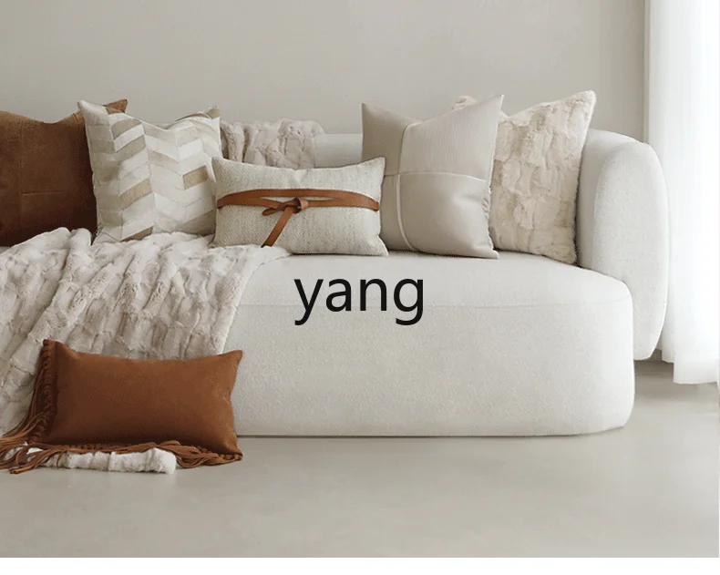 CX  Beige Orange Model Room Couch Pillow Living Room and Sample Room Villa Club Light Luxury Pillow
