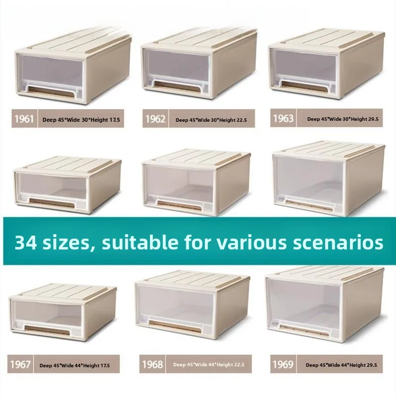Transparent Drawer Style Storage Box Home Clothes Organizer Box Plastic Drawer Organizer Box Japanese Style Storage Box