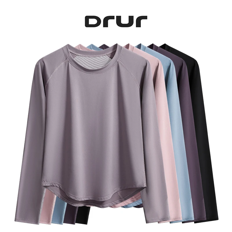 

DRUR Топы для йоги с длинным рукавом, быстросохнущая спортивная рубашка, женская спортивная одежда, футболка для бега, спортивная одежда, пуловер для тренировок, топ, одежда для йоги, новинка