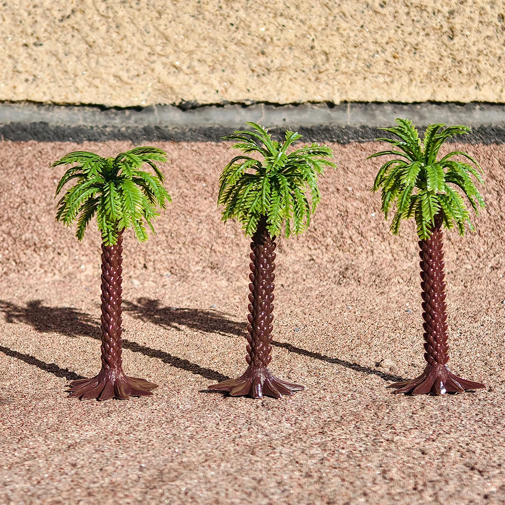 5Pcs Miniature Cocount Palm Tree Model DIY Forest Beach Park Rainforest Railroad Decor Scenery Building Landscape Accessories