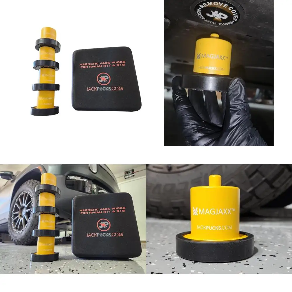Magnetische Puck-adapterset met hoes met ritssluiting voor Rivian R1T en R1S - Geel