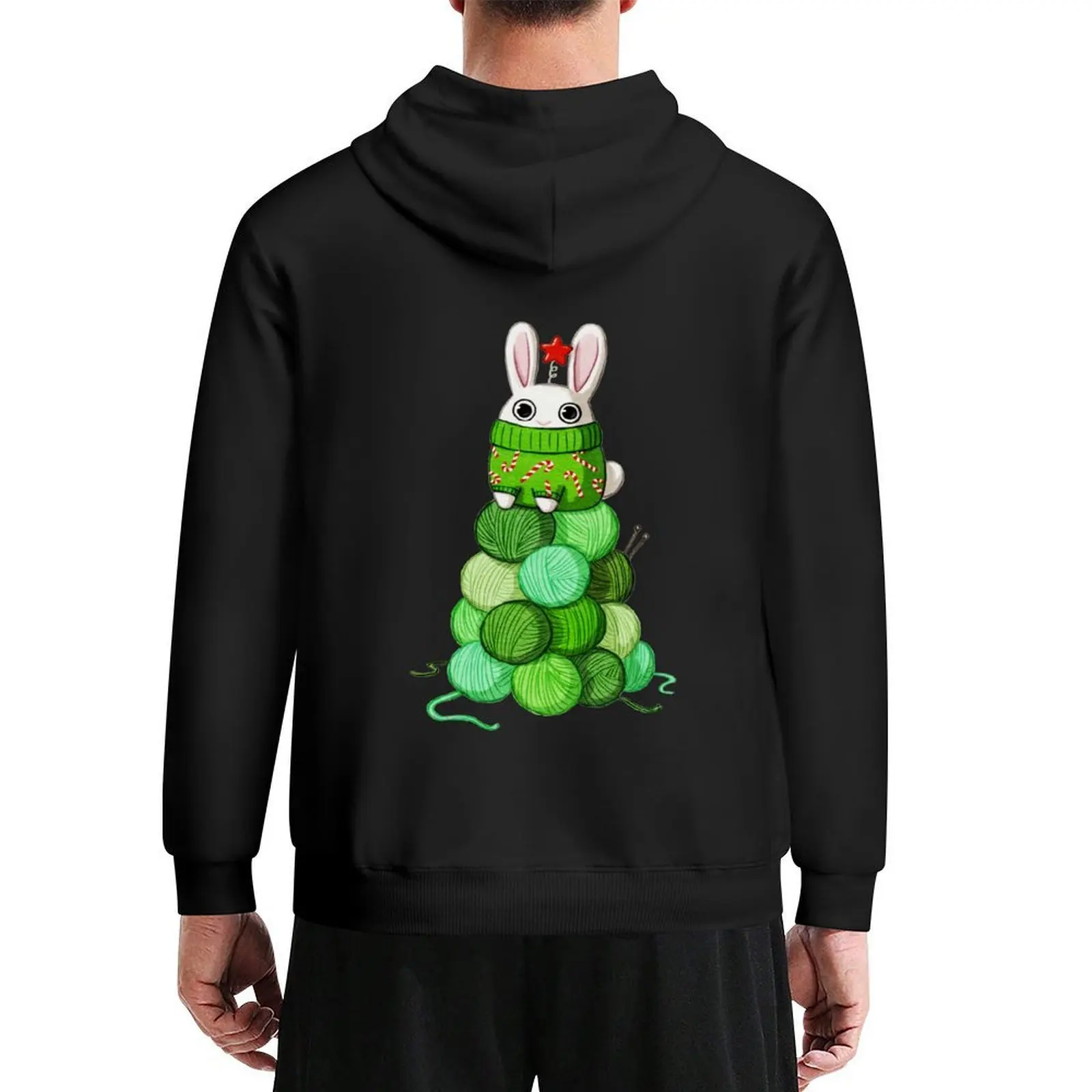 

Bunny Christmas Tree Hoodie men's winter sweater mens clothing male clothes men's clothes hoodie man