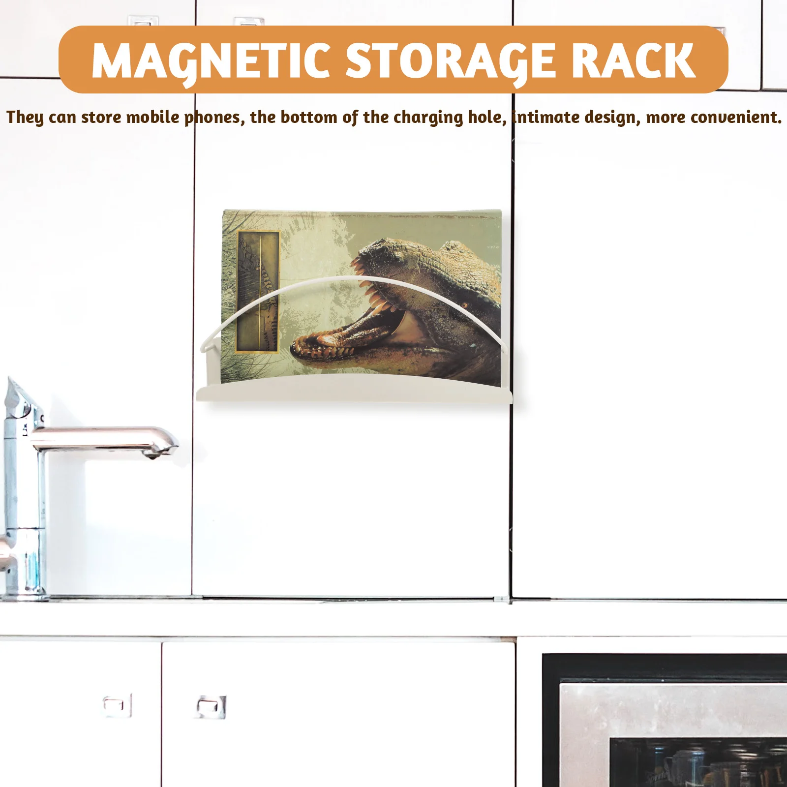 

Magnetic Magazine Holder Compact Design for Refrigerator Install No Damage to Surface Multi Purpose Storage Rack