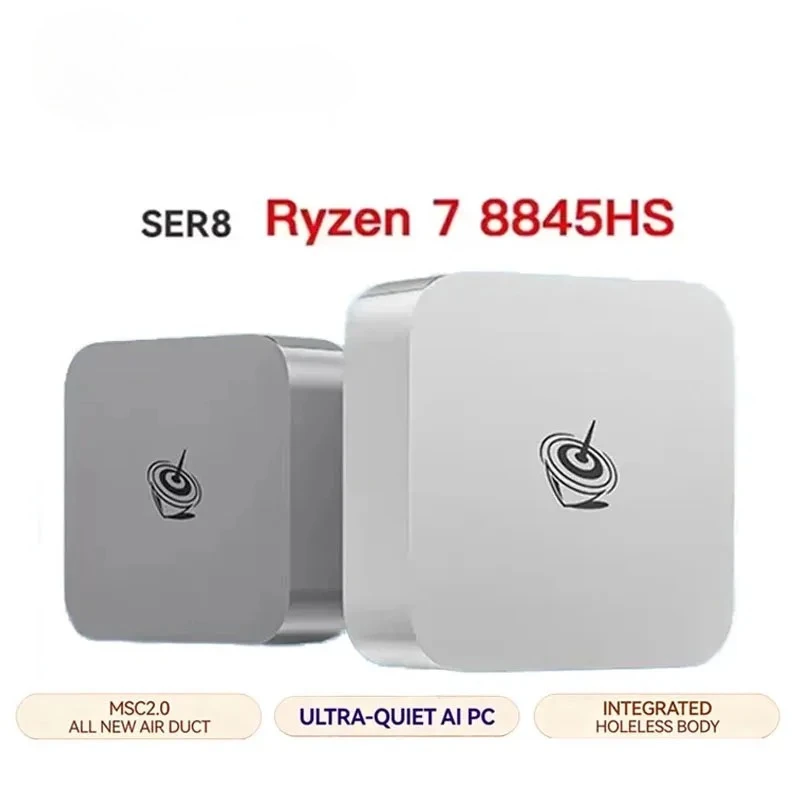 SER8 Powerfull AI PC AMD Ryzen 7  8845HS Mini PC 32G DDR5 1T NVME PCIe4.0 SSD USB4.0 2.5Gbps Desktop Gaming Computer