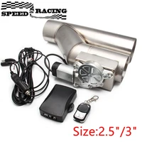 Válvula de corte de escape eléctrica Universal de 2,5 ''3"", sistema de válvula única de tubo de escape Y con Kit remoto de controlador