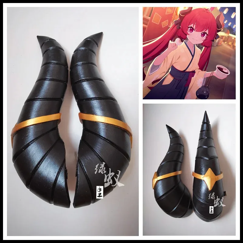 Синий архив Акаши Джунко, косплей, рога, зажим для головы, головные уборы, заколки для волос, реквизит