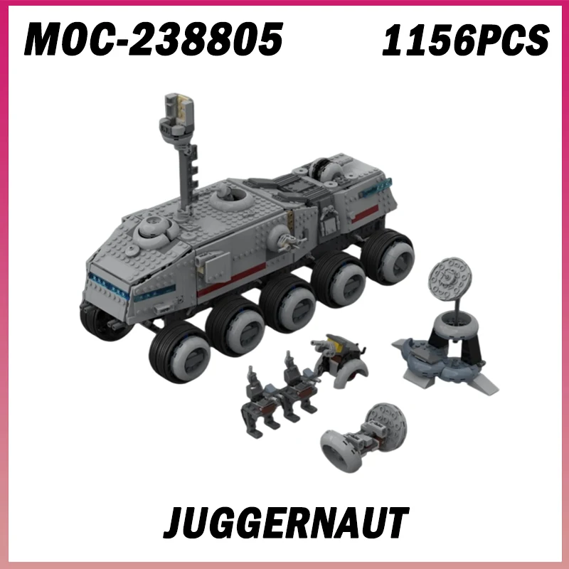 1156PCS MOC-238805 Juggernaut Turbo Tank Space War Battle Movie Model Building Blocks Bricks DIY Creative Assembly Toy Xmas Gift