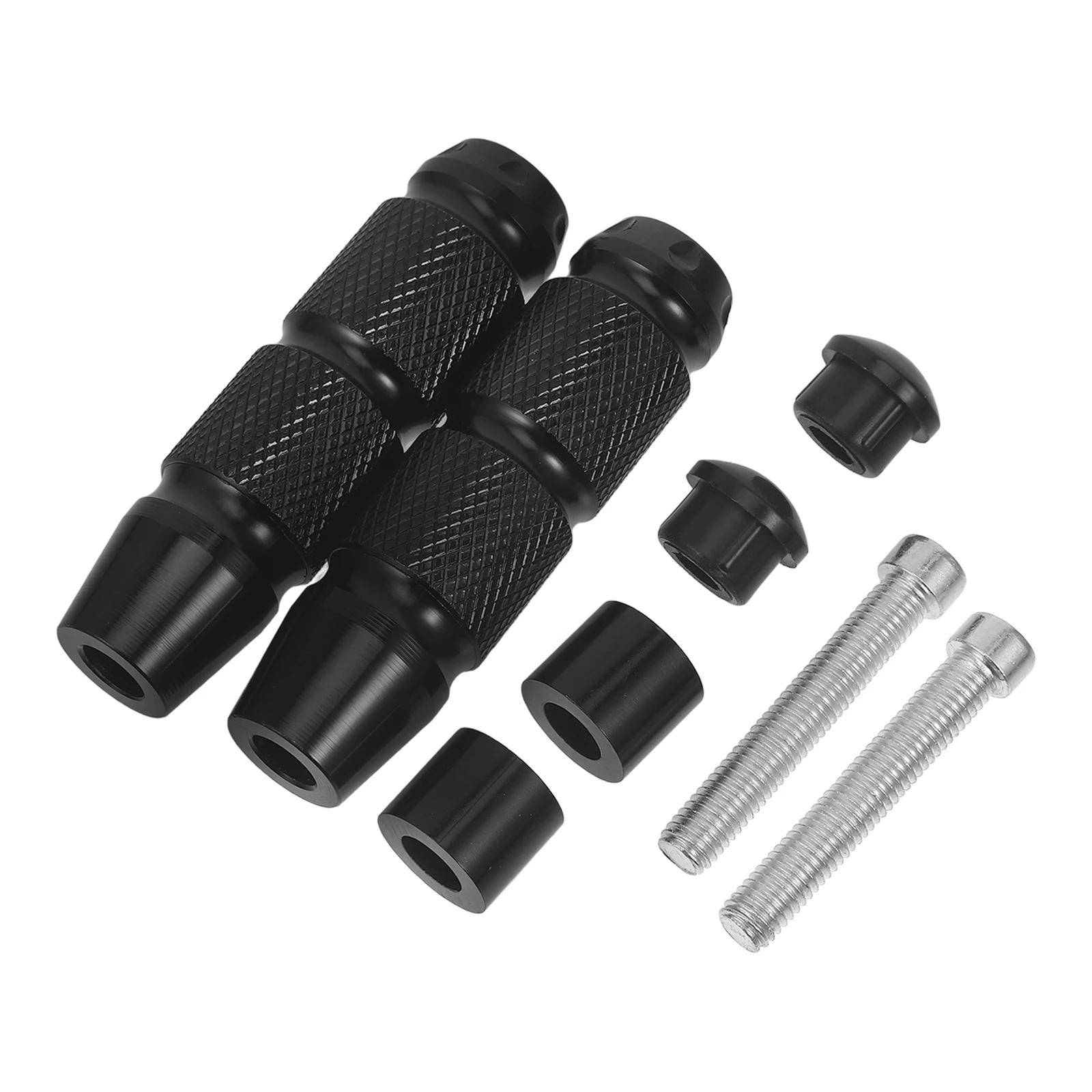 

2pcs Black Motorcycle Foot Pegs Rear Set Aluminum Alloy Pedal Protector Replacement Footrest Accessories for Motorcycles