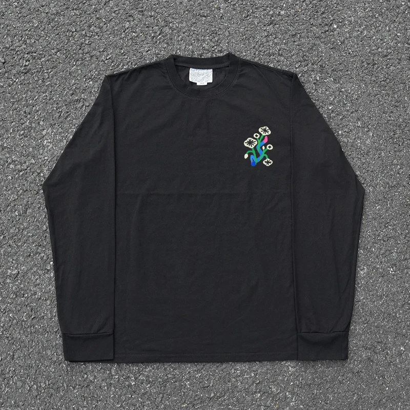 Heavyweight 260G American Retro Style Long Sleeve T-Shirt for Students Good Quality Movie Chapter Yu by Wang Studio