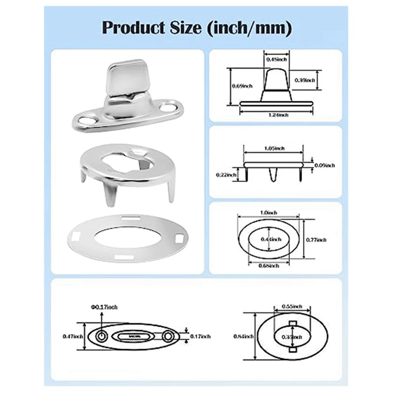 10 Piece Twist Lock Common Sense Fastener Metal Turn Buttons For Boats, Sailboats, Rvs, Dinghies And Caravans