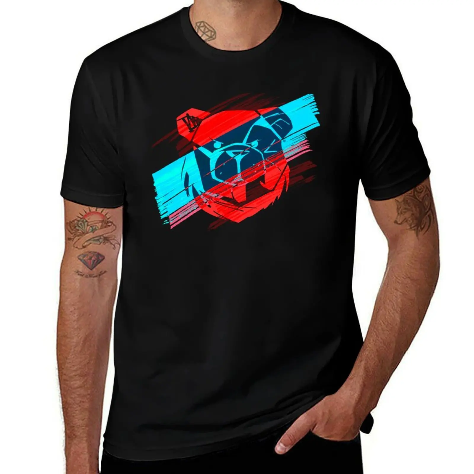 ROBUST BEAR TRACES 05 T-Shirt Basic Solid Color Short Sleeve Cotton Top T-Shirt