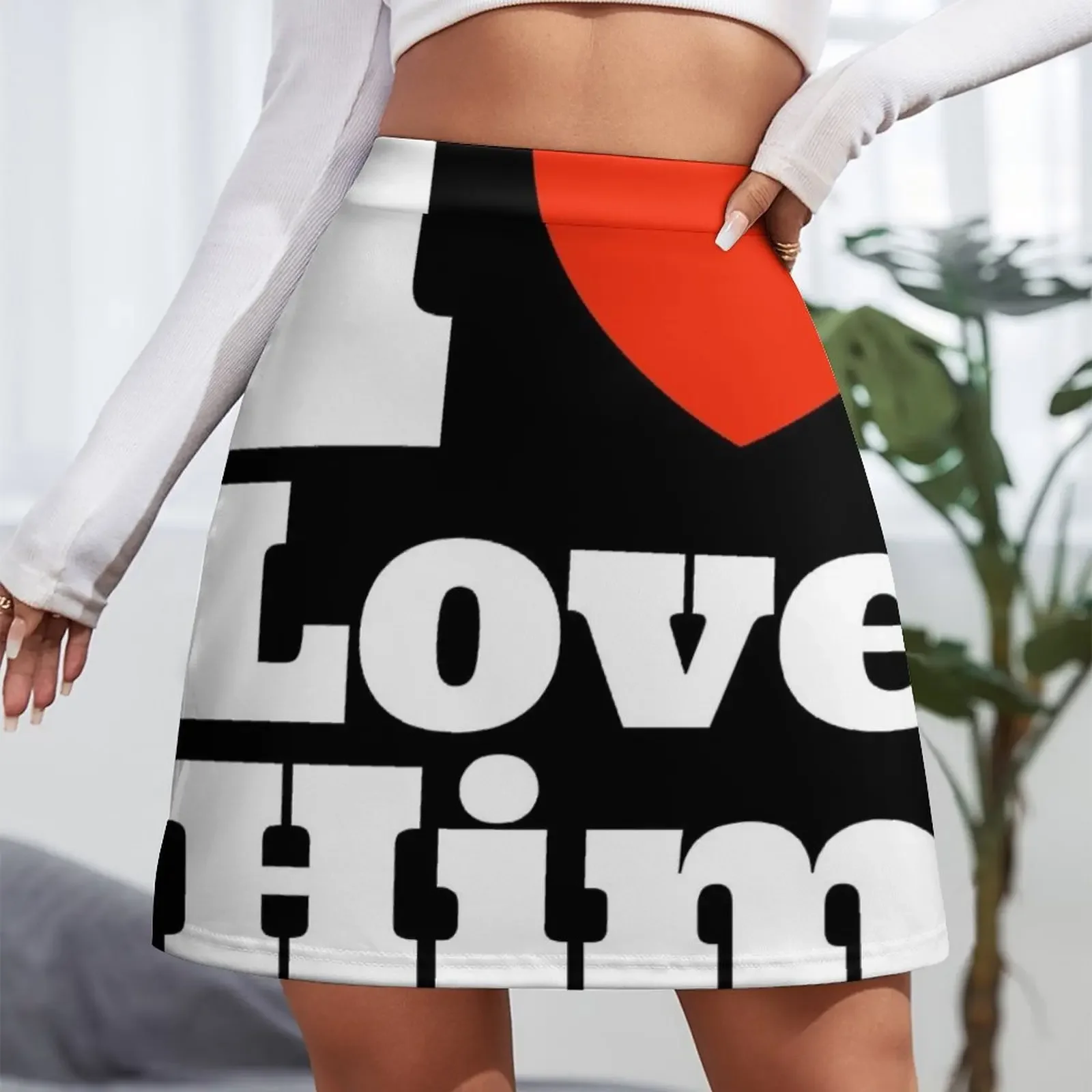 I love Him Funny Valentine's gift Mini Skirt korean skirt Woman short skirt Mini
