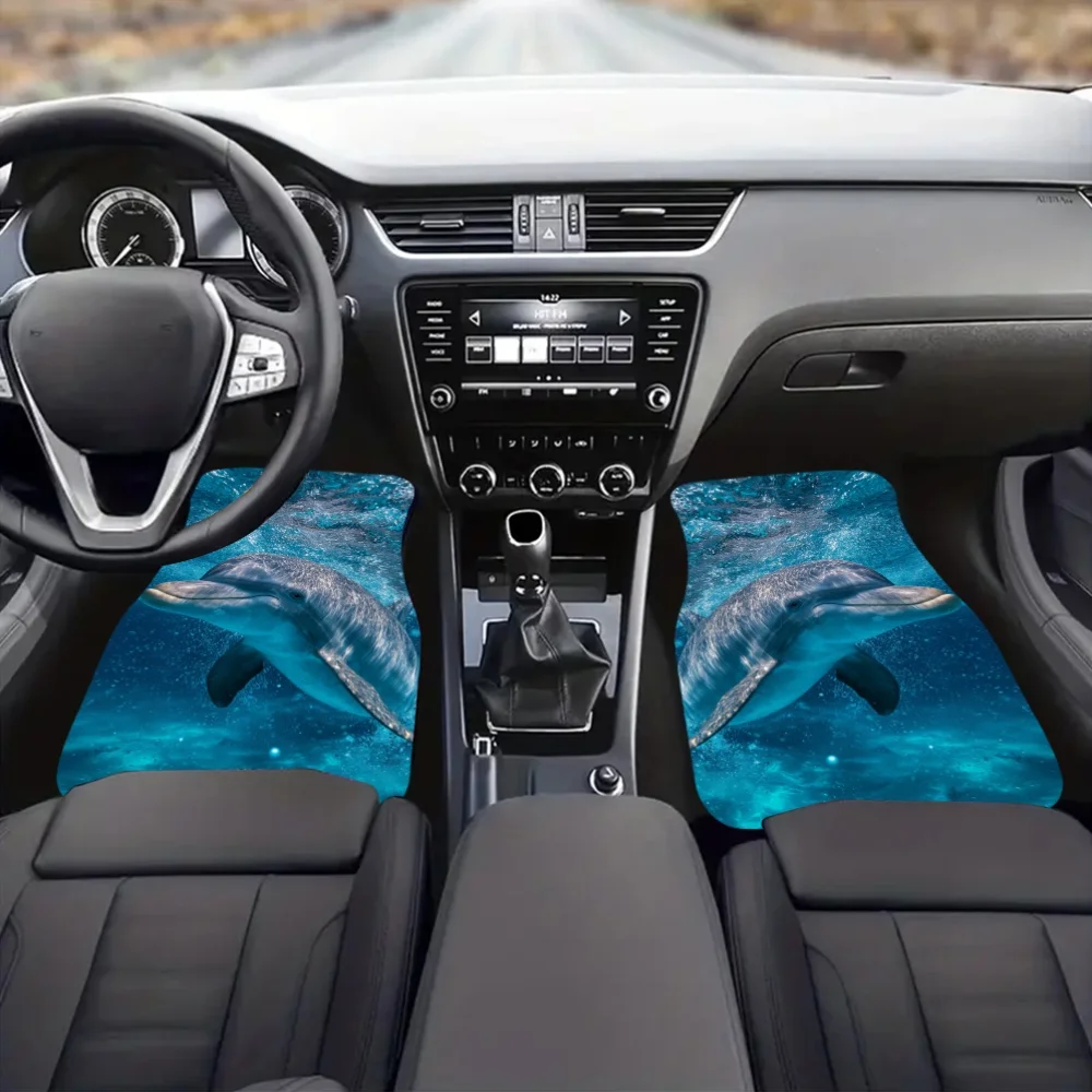 

4 шт. автомобильные коврики с подводной печатью «Дельфин» — стильные, легко чистящиеся, прочные и долговечные защитные коврики для всех транспортных средств, Enh