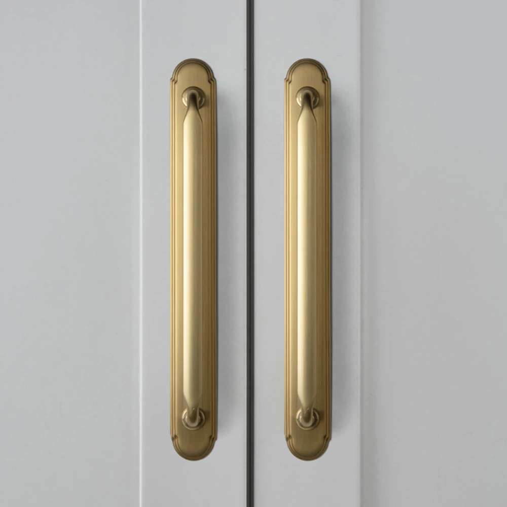 Goo-Ki-manija de gabinete de aleación de Zinc de Oro pulido con placa trasera, tiradores de cajón Vintage, armario, herrajes de cocina para el hogar Retro clásicos