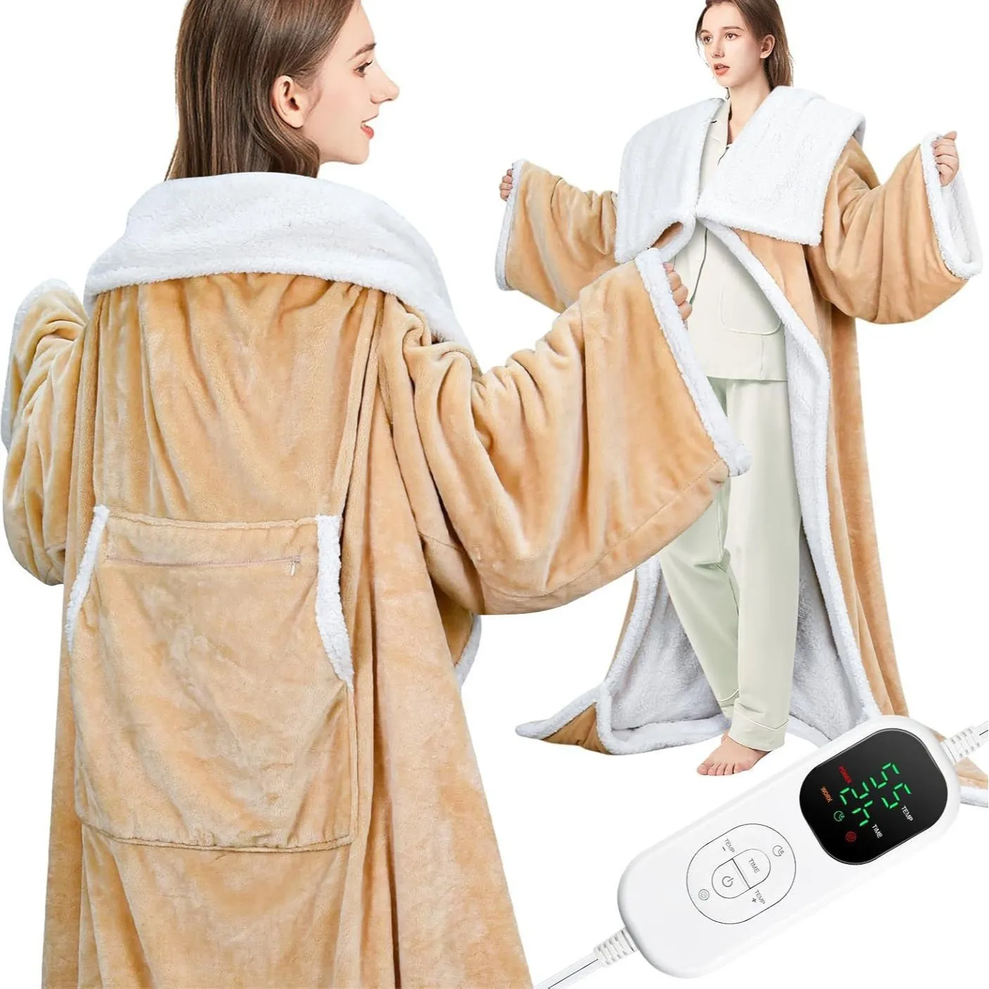 

Wearable electric heating blanket, intelligent constant temperature, washable carbon fiber heating blanket, customizable.DR-068