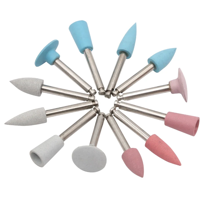 4pcs Dental Silicone Polishing Material Tip Grinding Heads Teeth Polisher For Low-Speed Handpiece