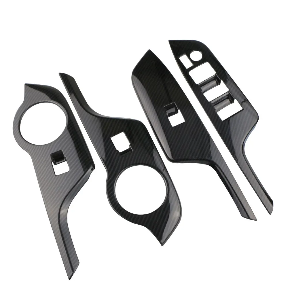LHD 4Pcs ABS Chrome Car Window Lift Switch Button Panel Cover Decoration Stikcer Trim for Toyota CHR C-HR 2016 - 2020 Acc.