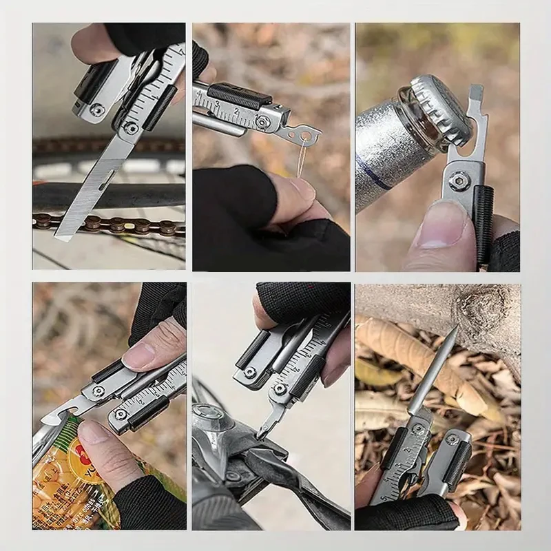 Portable Multitool Pliers Knife Bottle Opener Wire Diagonal Pliers Portable Hand Tools with Pocket for Outdoor Survival Camping