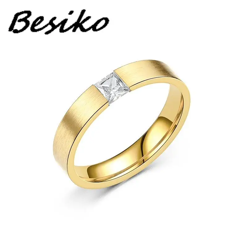 Besiko new Fashion Women Ring Trend with White AAA Crystal Zircon Engagement Design Rings For Women Wedding Jewelry Gifts