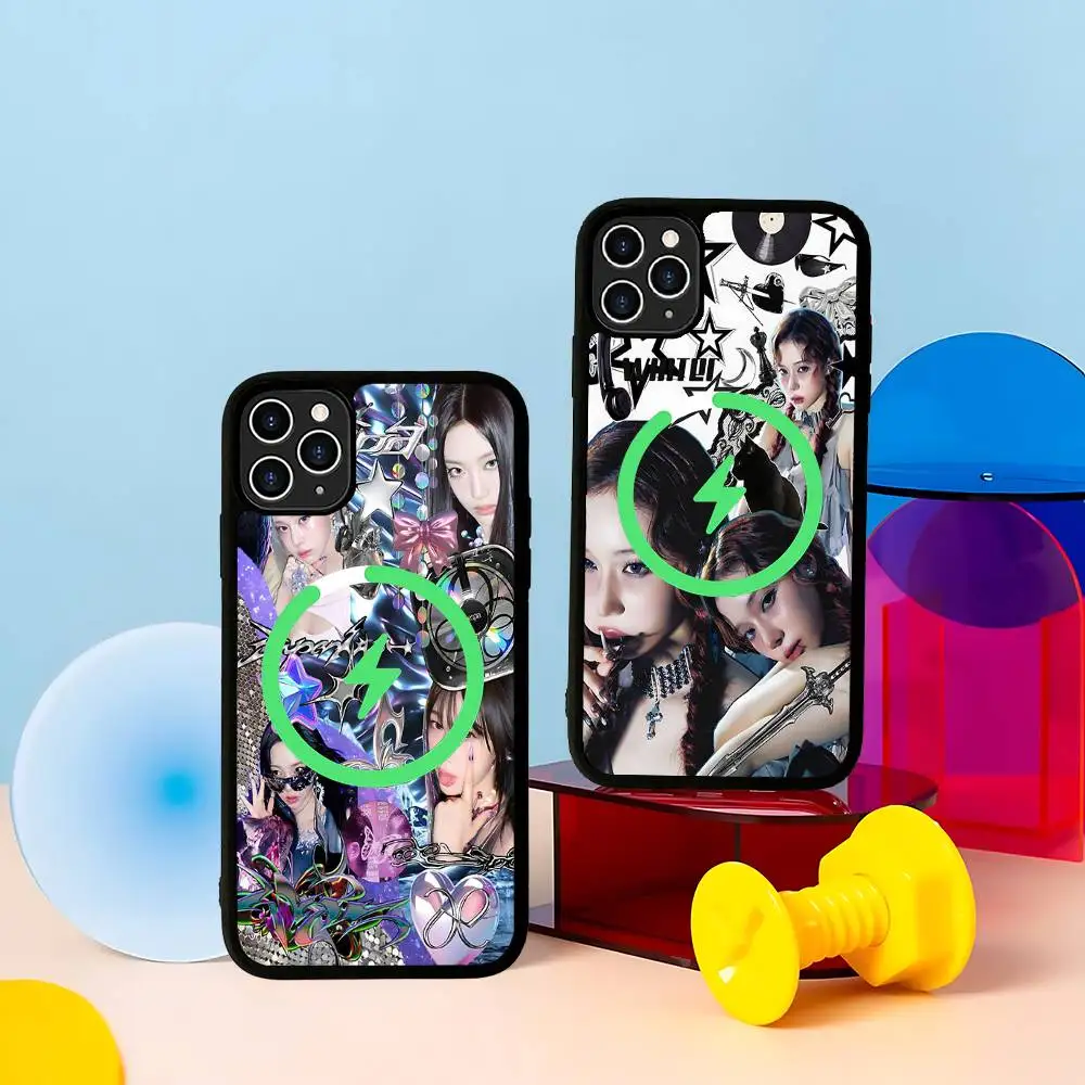 Южная Корея A-Aespaes Girl Band Чехол для телефона Магнитный чехол для IPhone 16, 14, 13, 12, 11, 15 Pro Max Plus Magsafe Wireless Charge Cover
