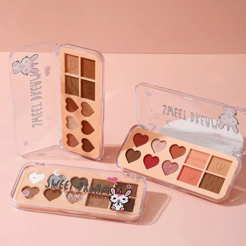 

Fashion Portable Folding Eyeshadow Long-Lasting Waterproof Eye Shadow Palette Shiny Mini Beauty Makeup Kit Blush