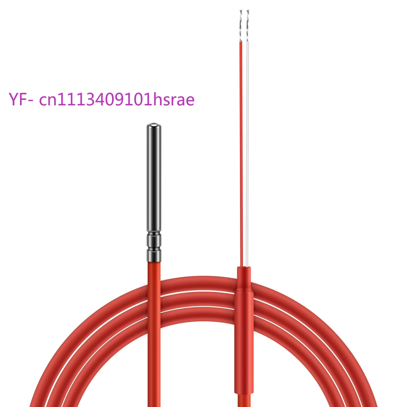 2 Wire PT1000 Temperature Sensor Thermistor Silicone Gel Coated Probe 1.5m 45mm x 5mm -50~180℃ RTD Temperature Probe