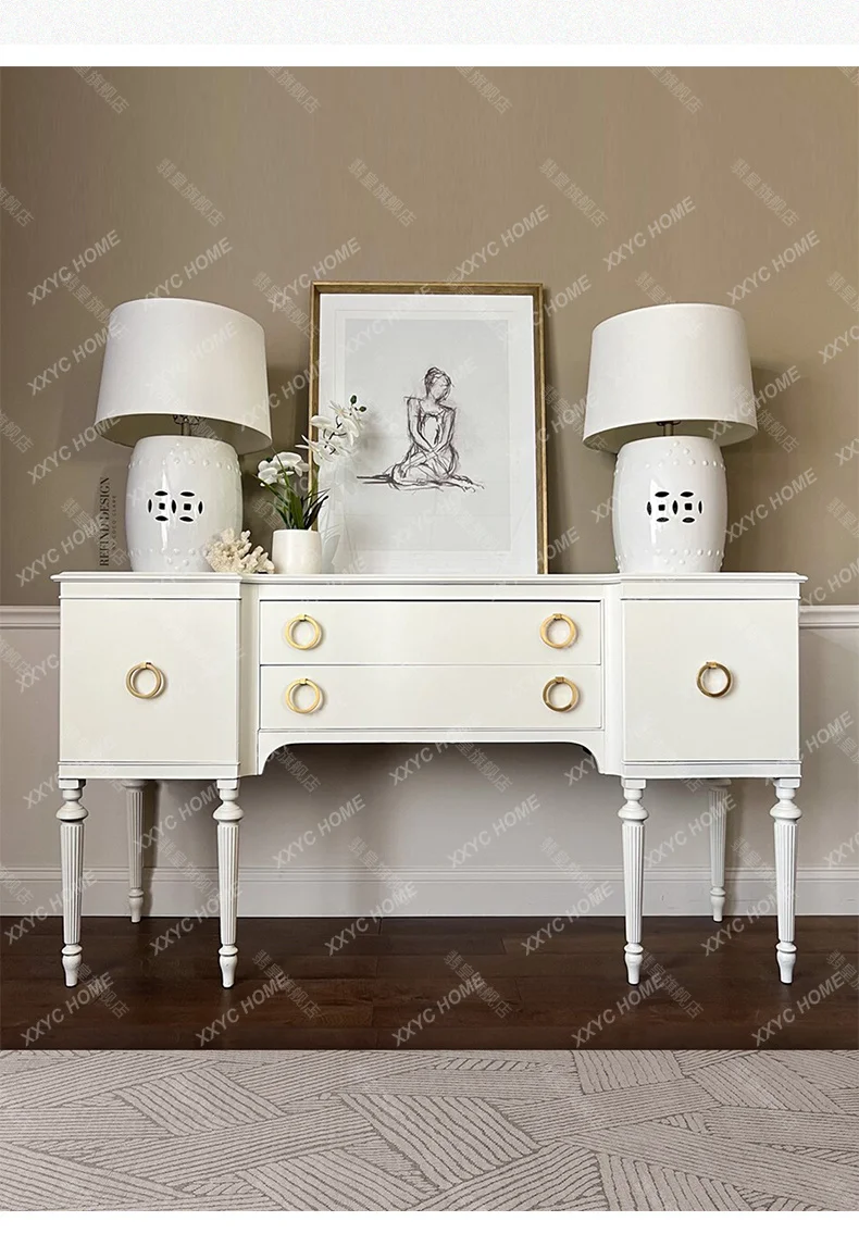 

NN Light Luxury Door Cabinet Villa High-end Decorative Cabinet Modern Solid Wood Living Room Dining Side Cabinet