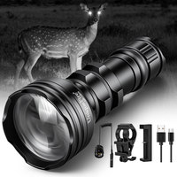 UniqueFire 1903 Zoomable IR 850nm LED Flashlight with Rat Tail+Charger+Scope Mount 3 Modes Adjustable Torch for Outdoor Hunting