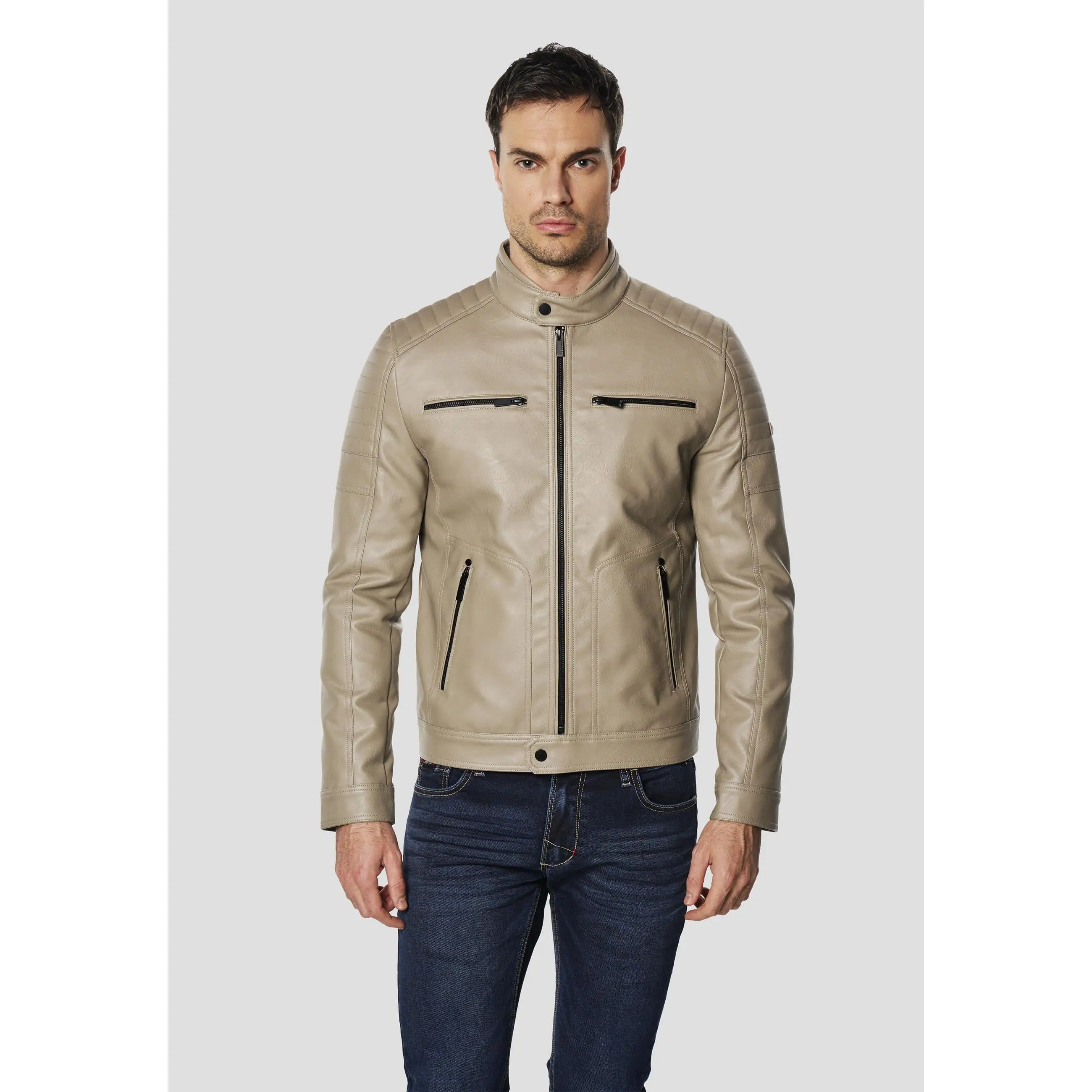 Koroshi Chaqueta Biker Efecto Piel Hombre – Koroshi 2611JA09