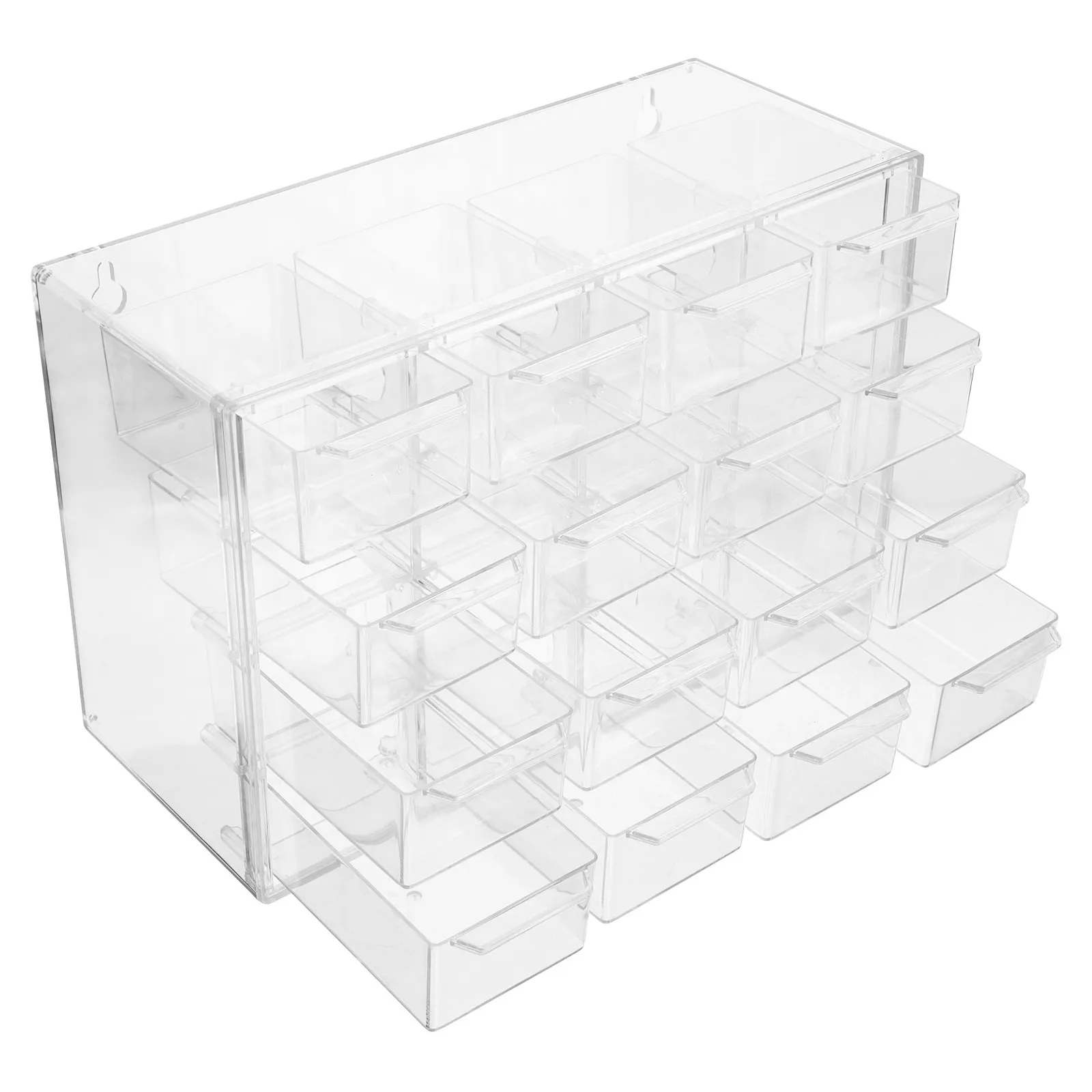 

16-Compartment Clear Plastic Jewelry Storage Box Transparent Drawer Organizer for Earrings Rings Cosmetics Stationery Desktop