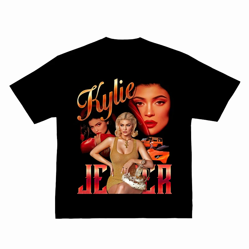 

Kylie Jenner American Trend Print Ins Cotton Short Sleeve Women's T-Shirt