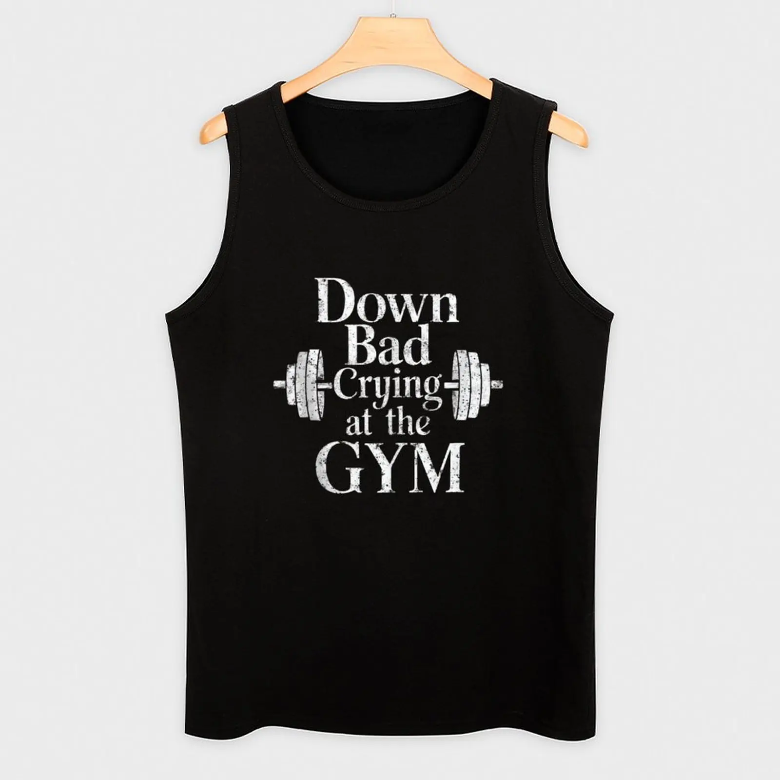 Now I'm Down Bad, Crying At The Gym Tank Top t-shirts for Men's gym fashion 2024 man sleeveless tshirts for men