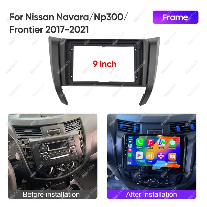 Car Radio Fascia Multimedia Player Head Unit Frame Kit Stereo Dash Panel Cover Holder For NISSAN NAVARA/NP300/FRONTIER 2017-2021