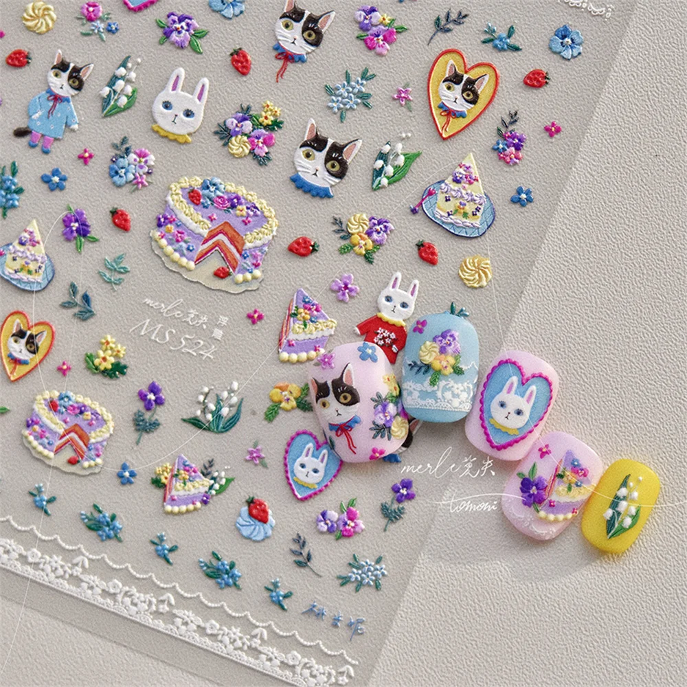 1pcs 5D Kawaii Cat Nail Art St - Nail Art Zelda ulasan dan harga