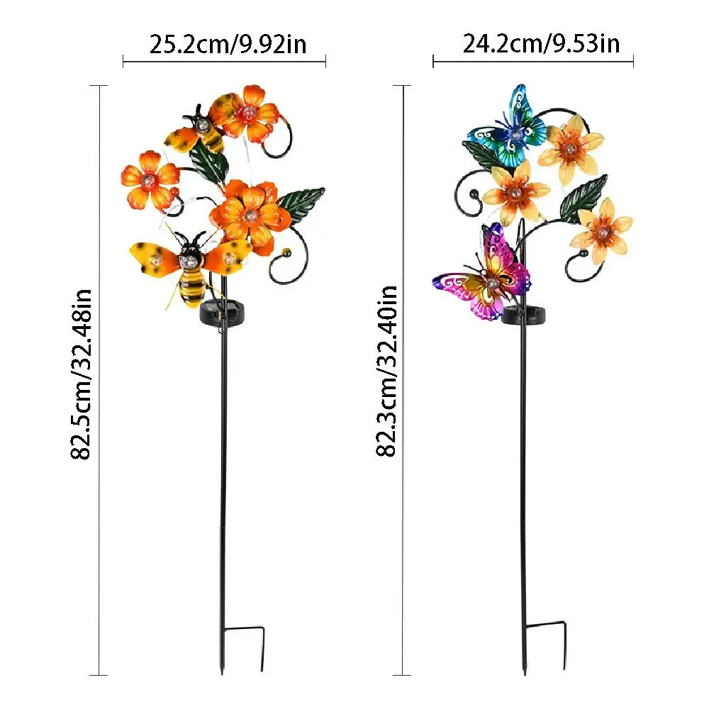 الملونة الشمسية فراشة النحل مصباح واقعية مقاوم للماء الشمسية حديقة مصباح أرضي اللاسلكي الأرض شنت مصباح حديقة المناظر الطبيعية